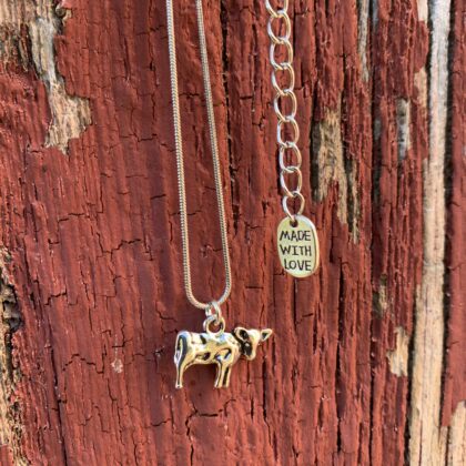 Cow charm necklace